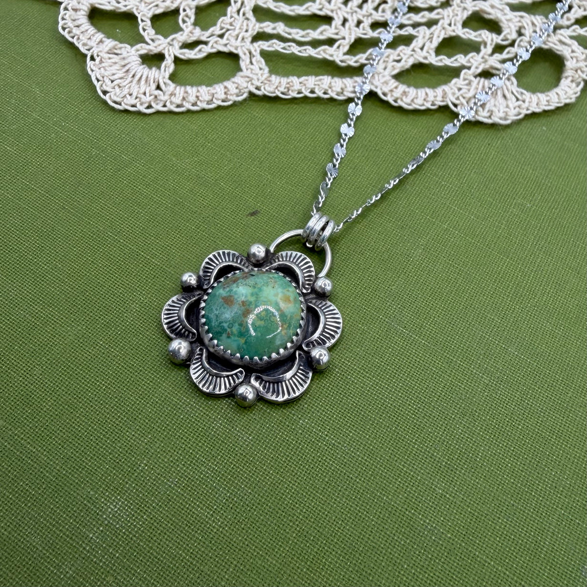 Green Kingman Turquoise Pendant