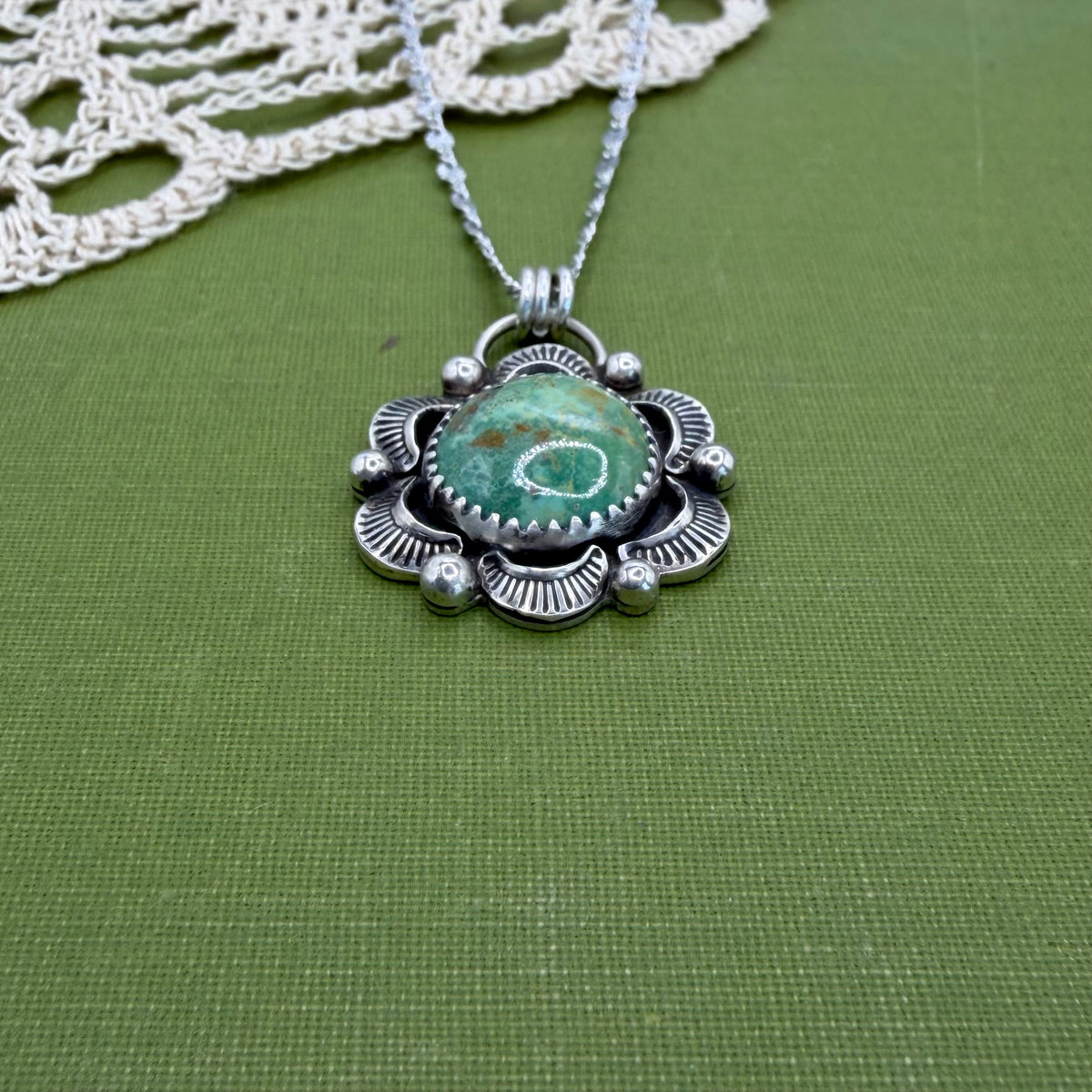 Green Kingman Turquoise Pendant