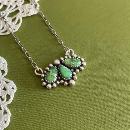 Sonoran Mountain Turquoise 3 Stone Necklace