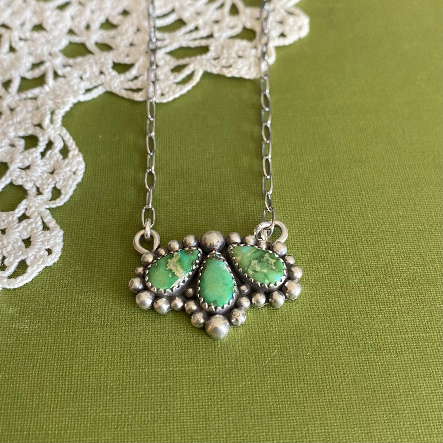 Sonoran Mountain Turquoise 3 Stone Necklace