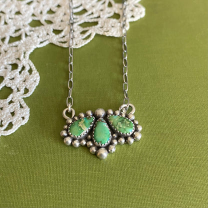 Sonoran Mountain Turquoise 3 Stone Necklace