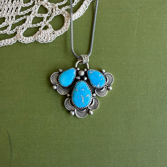 Sonoran Rose Three Stone Pendant