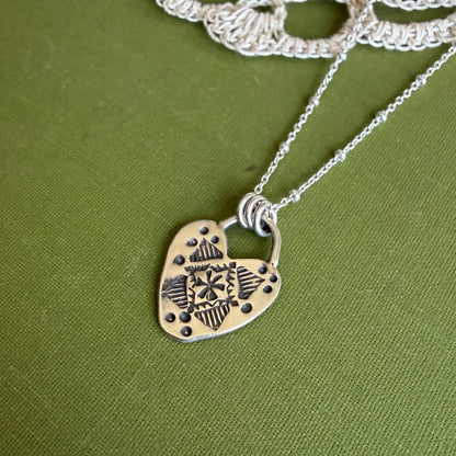 Sterling Silver Stamped Heart Pendant