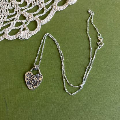 Sterling Silver Stamped Heart Pendant