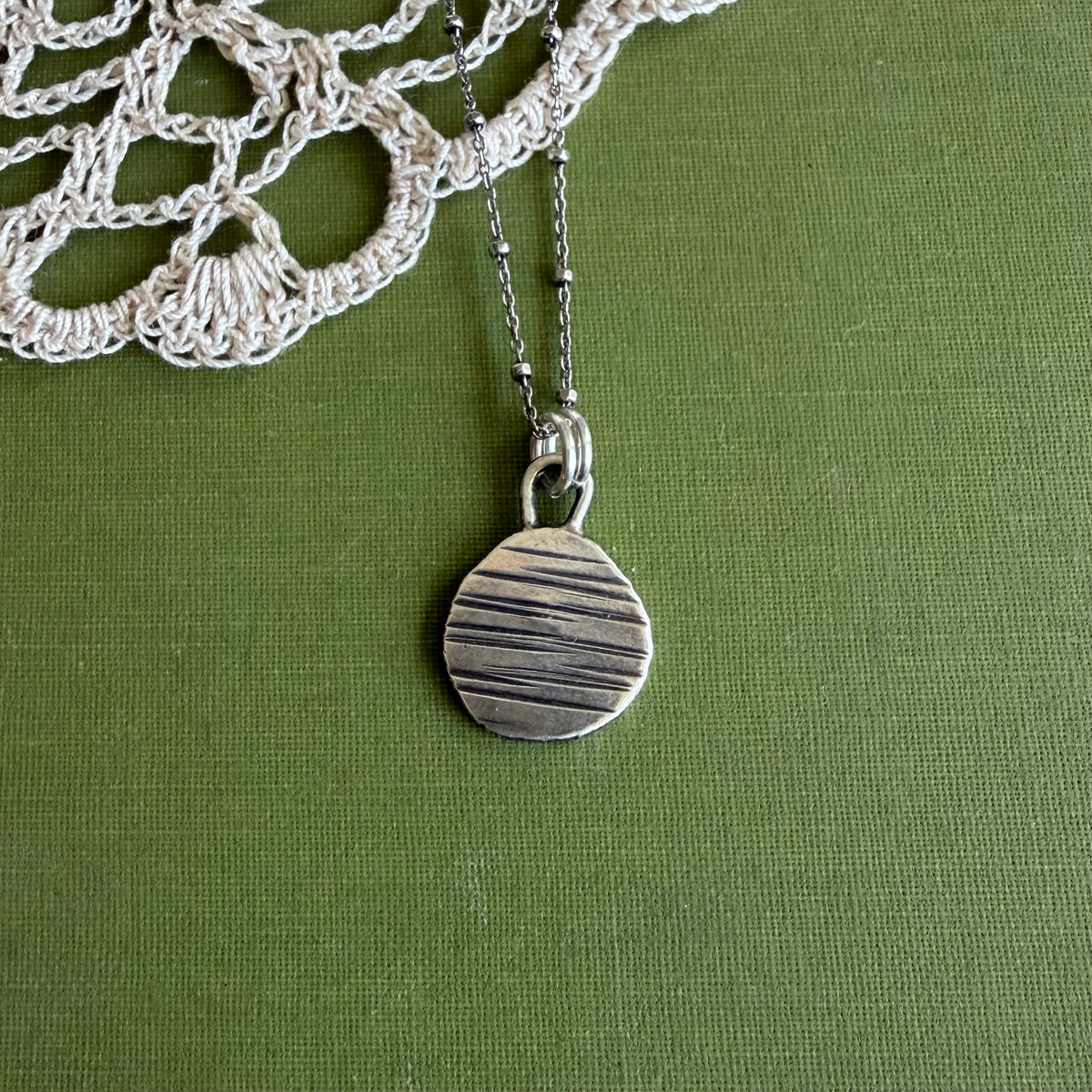 Small Perfectly Imperfect Stamped Pendant #23