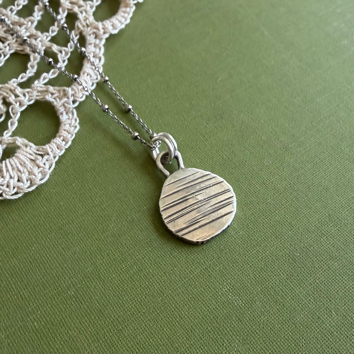 Small Perfectly Imperfect Stamped Pendant #23