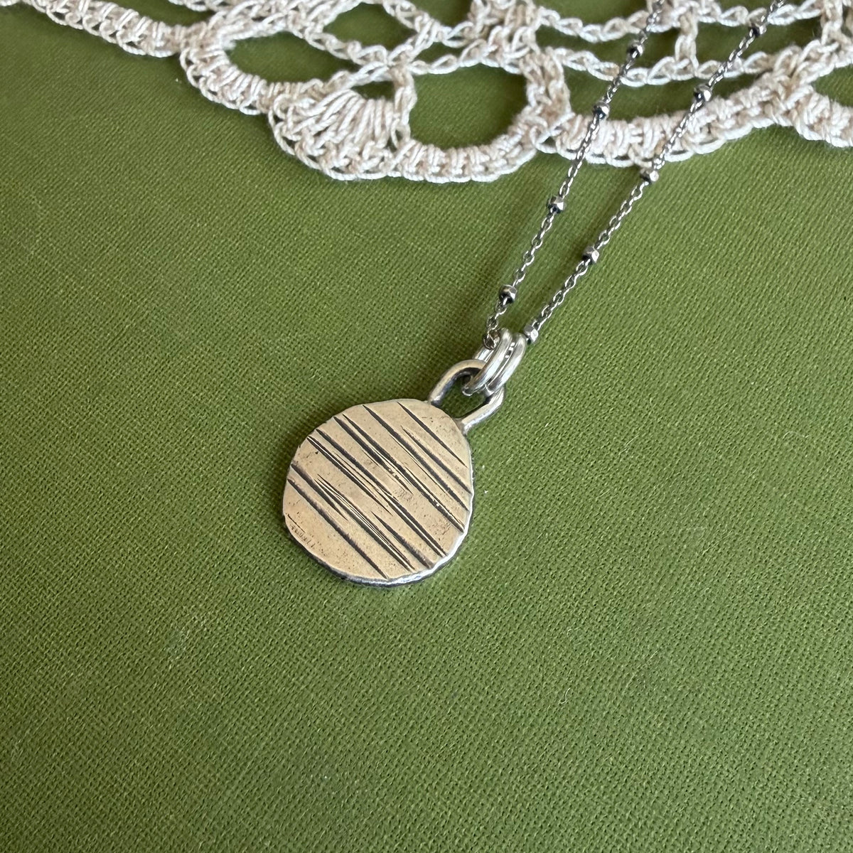 Small Perfectly Imperfect Stamped Pendant #23