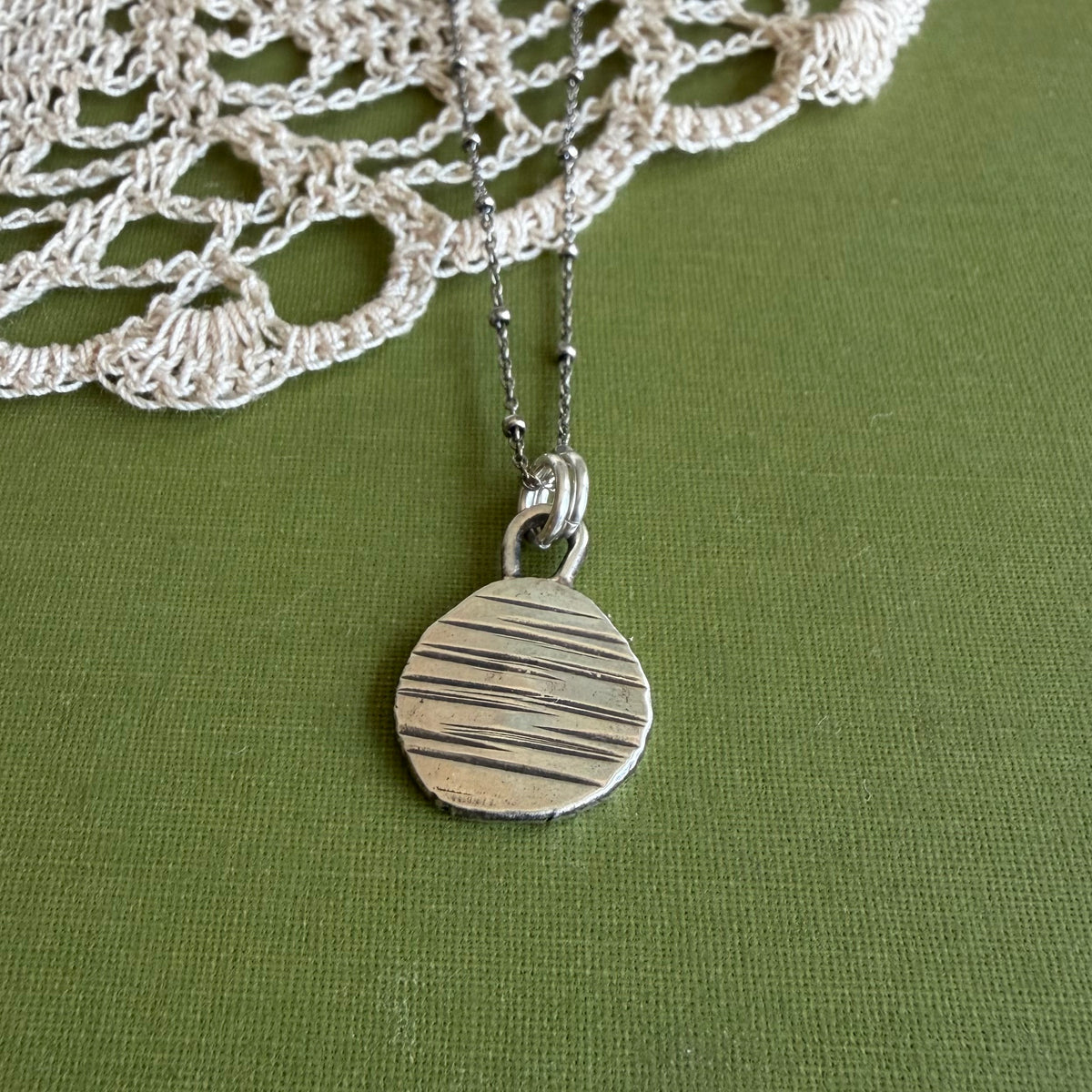 Small Perfectly Imperfect Stamped Pendant #23