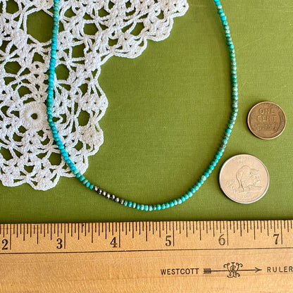 Turquoise & Pyrite Beaded Necklace