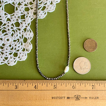 Pyrite & Pearl Beaded Necklace