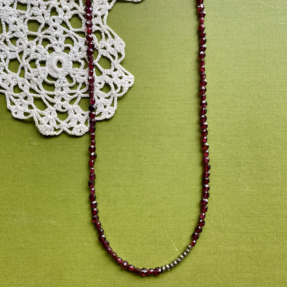 Garnet & Pyrite Beaded Necklace