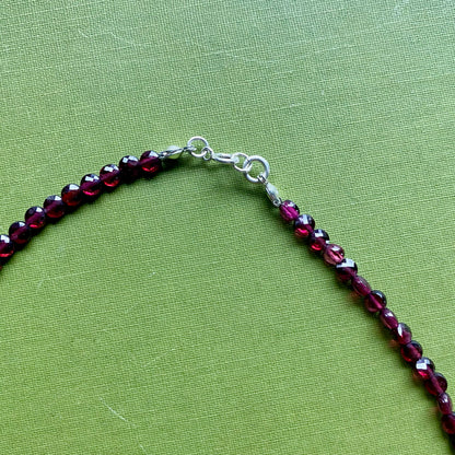 Garnet & Pyrite Beaded Necklace