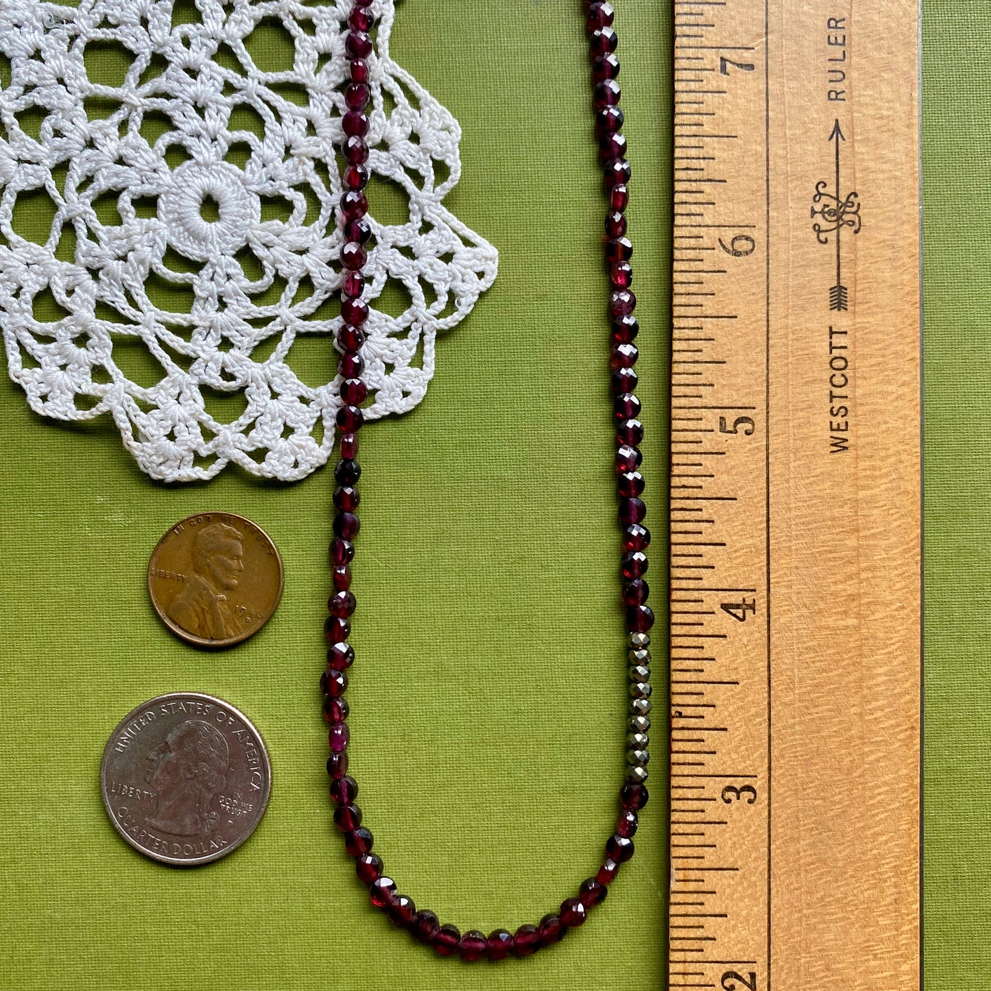 Garnet & Pyrite Beaded Necklace