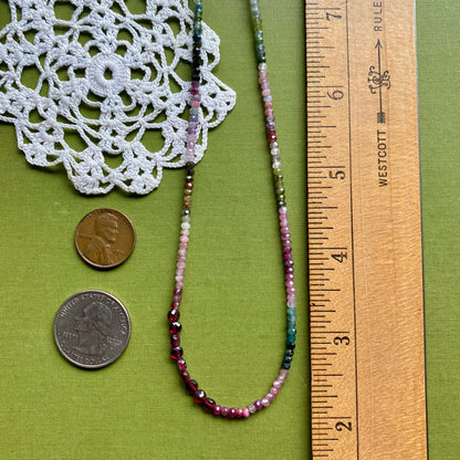 Tourmaline & Garnet Beaded Necklace