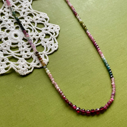 Tourmaline & Garnet Beaded Necklace