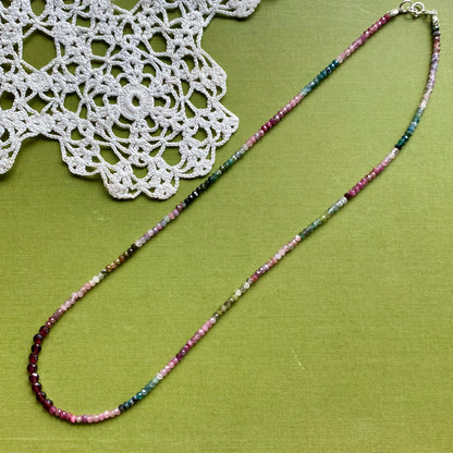 Tourmaline & Garnet Beaded Necklace