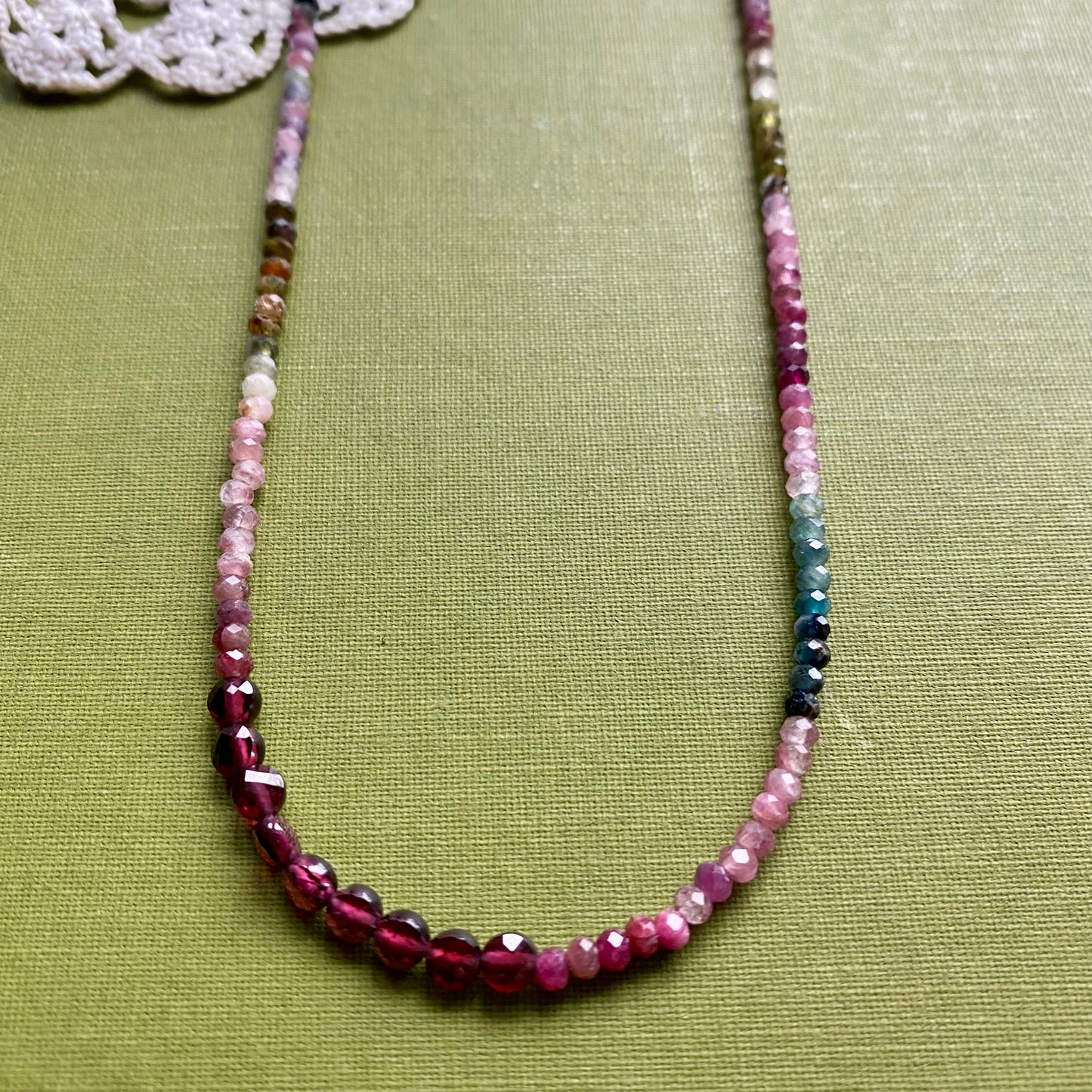 Tourmaline & Garnet Beaded Necklace