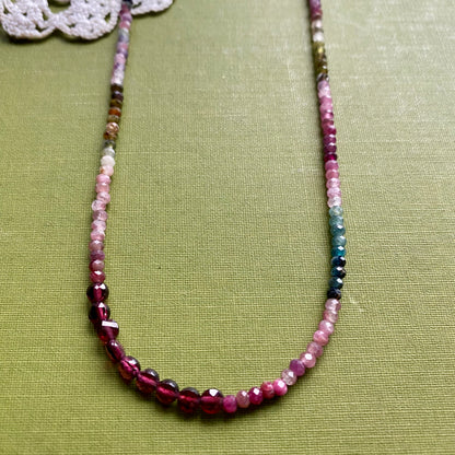 Tourmaline & Garnet Beaded Necklace