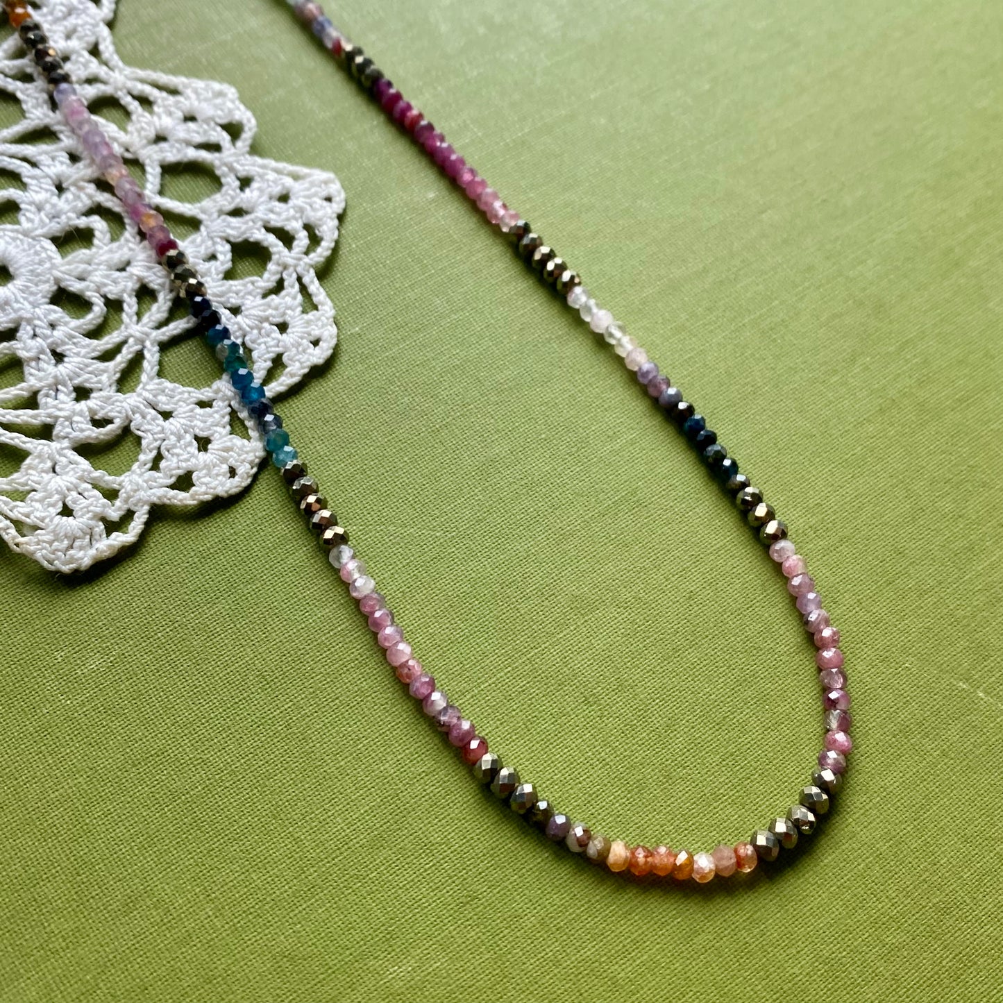 Tourmaline & Pyrite Beaded Necklace