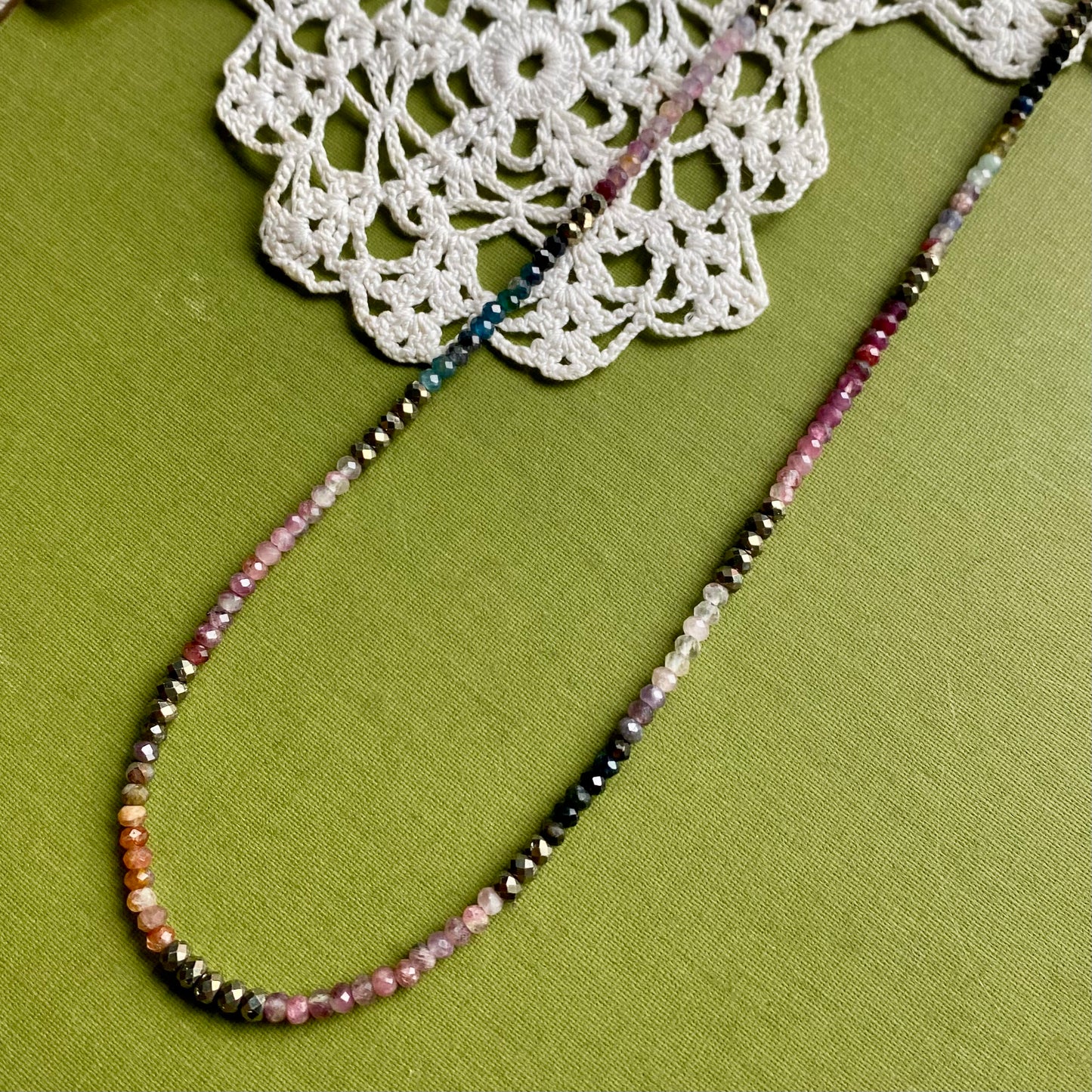 Tourmaline & Pyrite Beaded Necklace