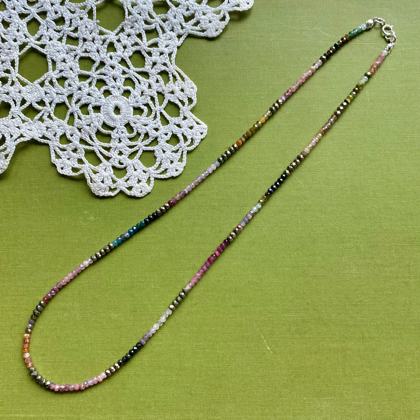 Tourmaline & Pyrite Beaded Necklace