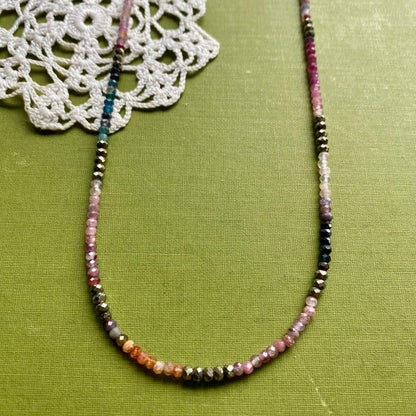 Tourmaline & Pyrite Beaded Necklace