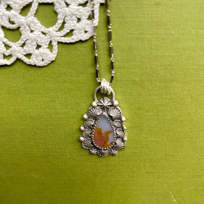 Orange Dendritic Agate Pendant