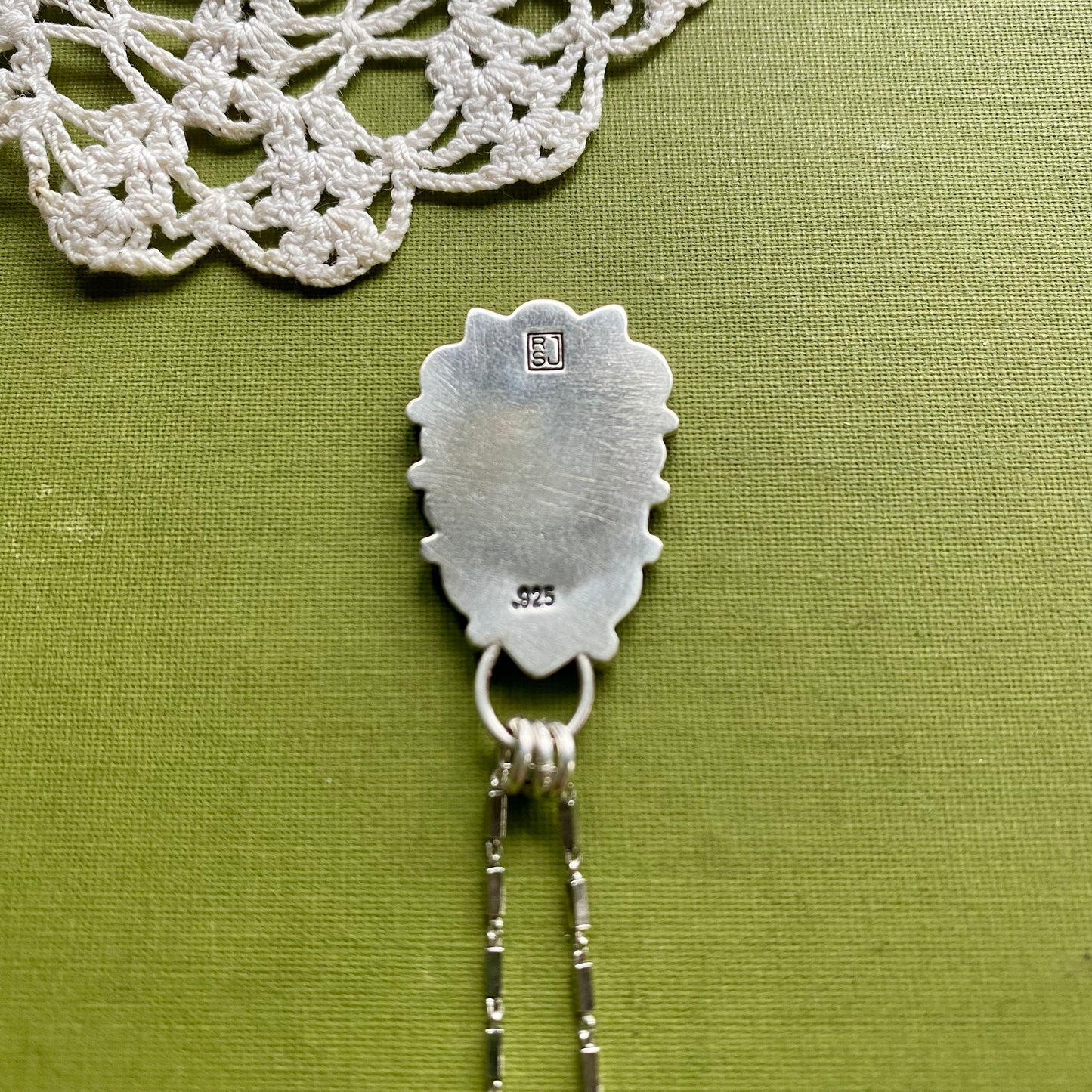 Orange Dendritic Agate Pendant