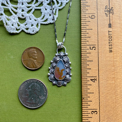 Orange Dendritic Agate Pendant