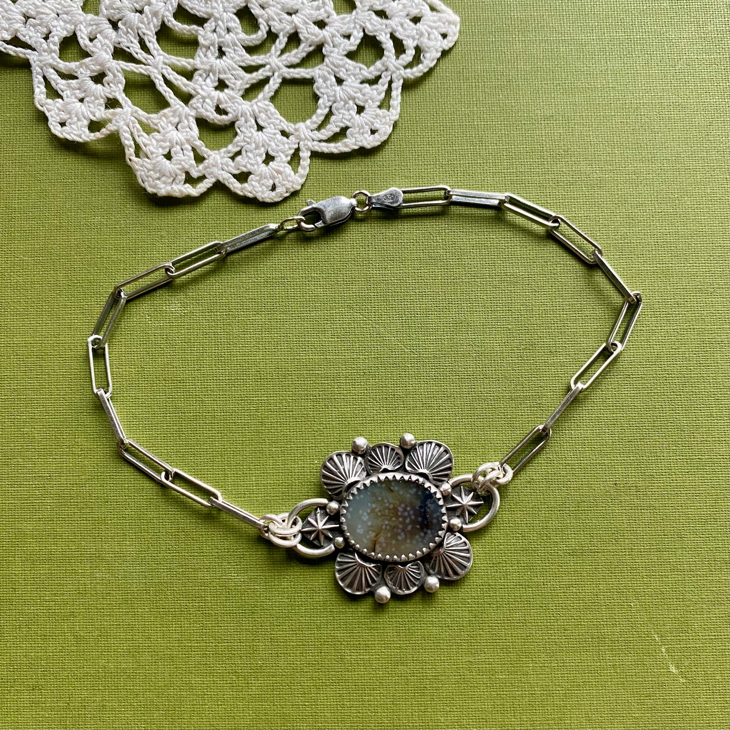 Brown Dendritic Agate Bracelet