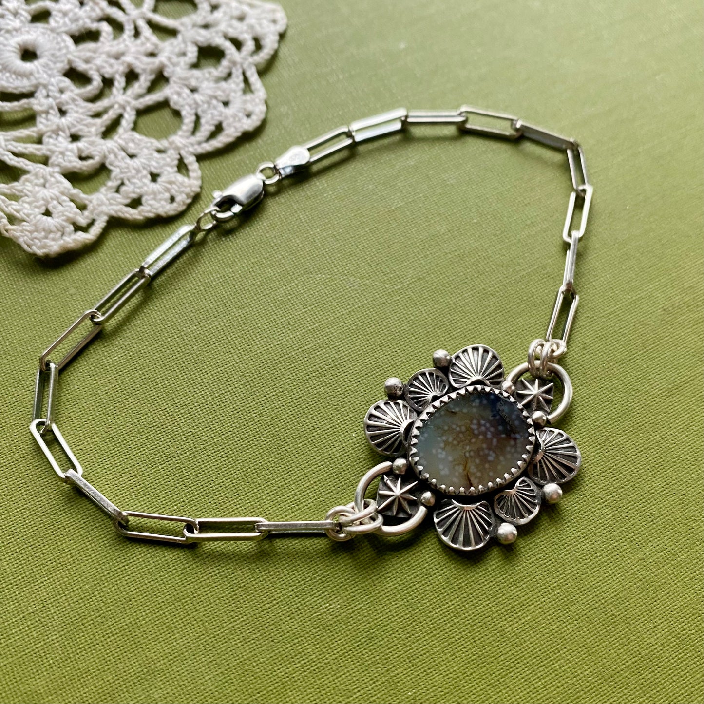 Brown Dendritic Agate Bracelet