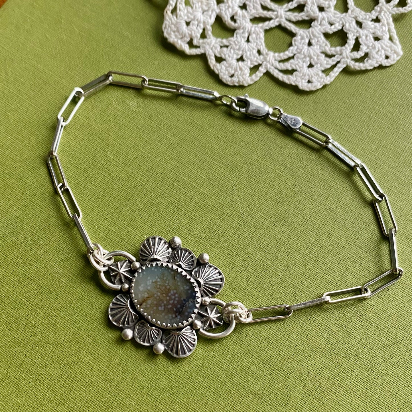 Brown Dendritic Agate Bracelet