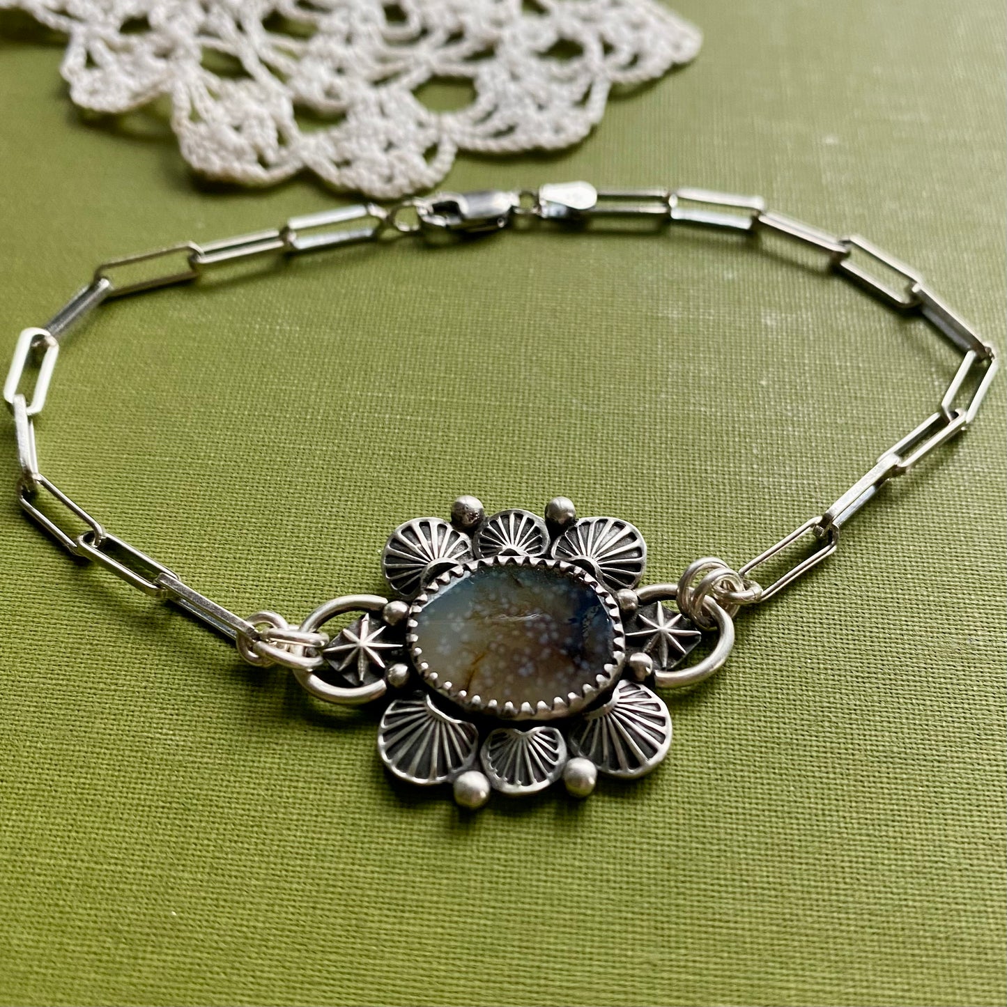 Brown Dendritic Agate Bracelet