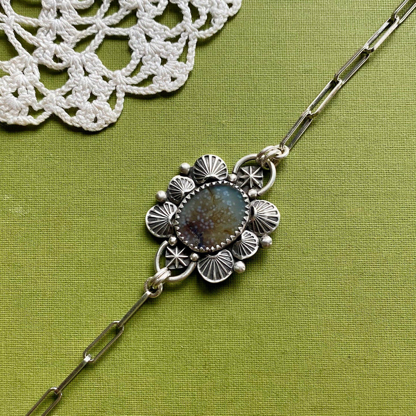 Brown Dendritic Agate Bracelet