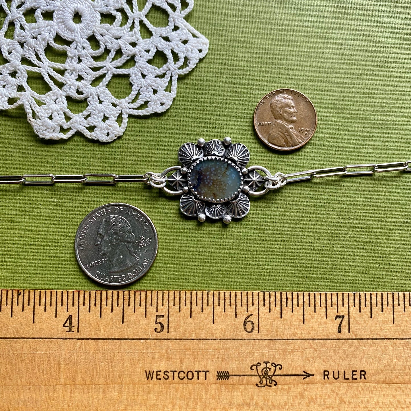 Brown Dendritic Agate Bracelet