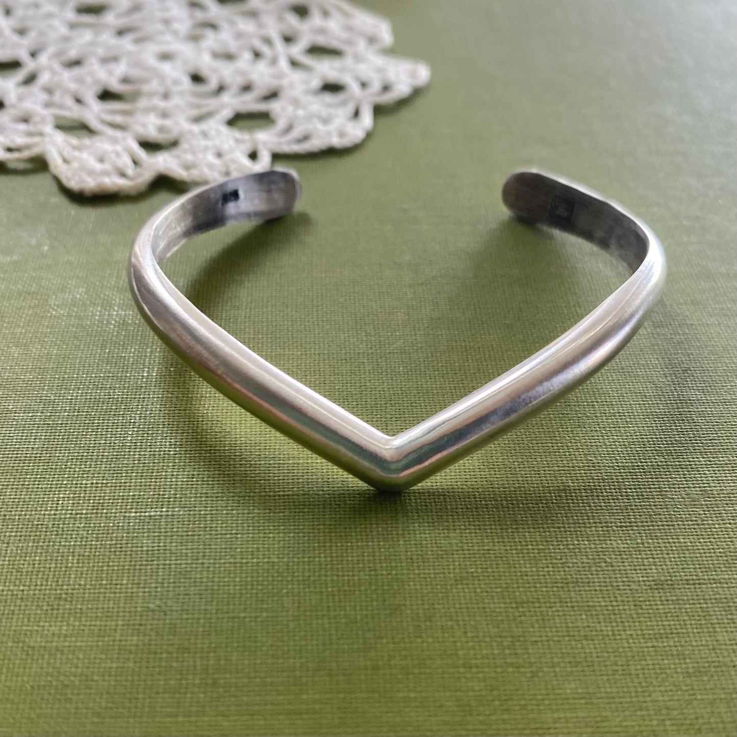 Sterling Silver V Shaped Cuff Bracelet