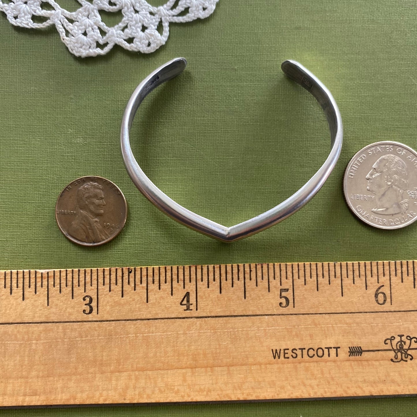 Sterling Silver V Shaped Cuff Bracelet