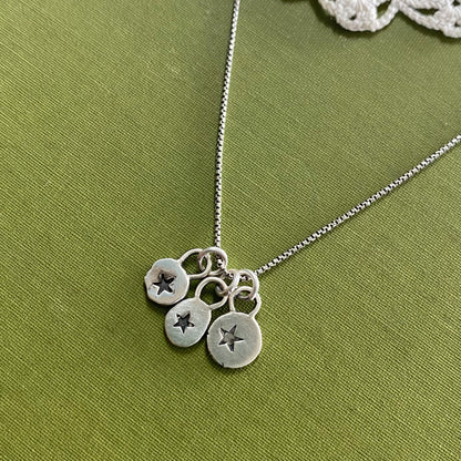 3 Star Sterling Silver Charm Necklace