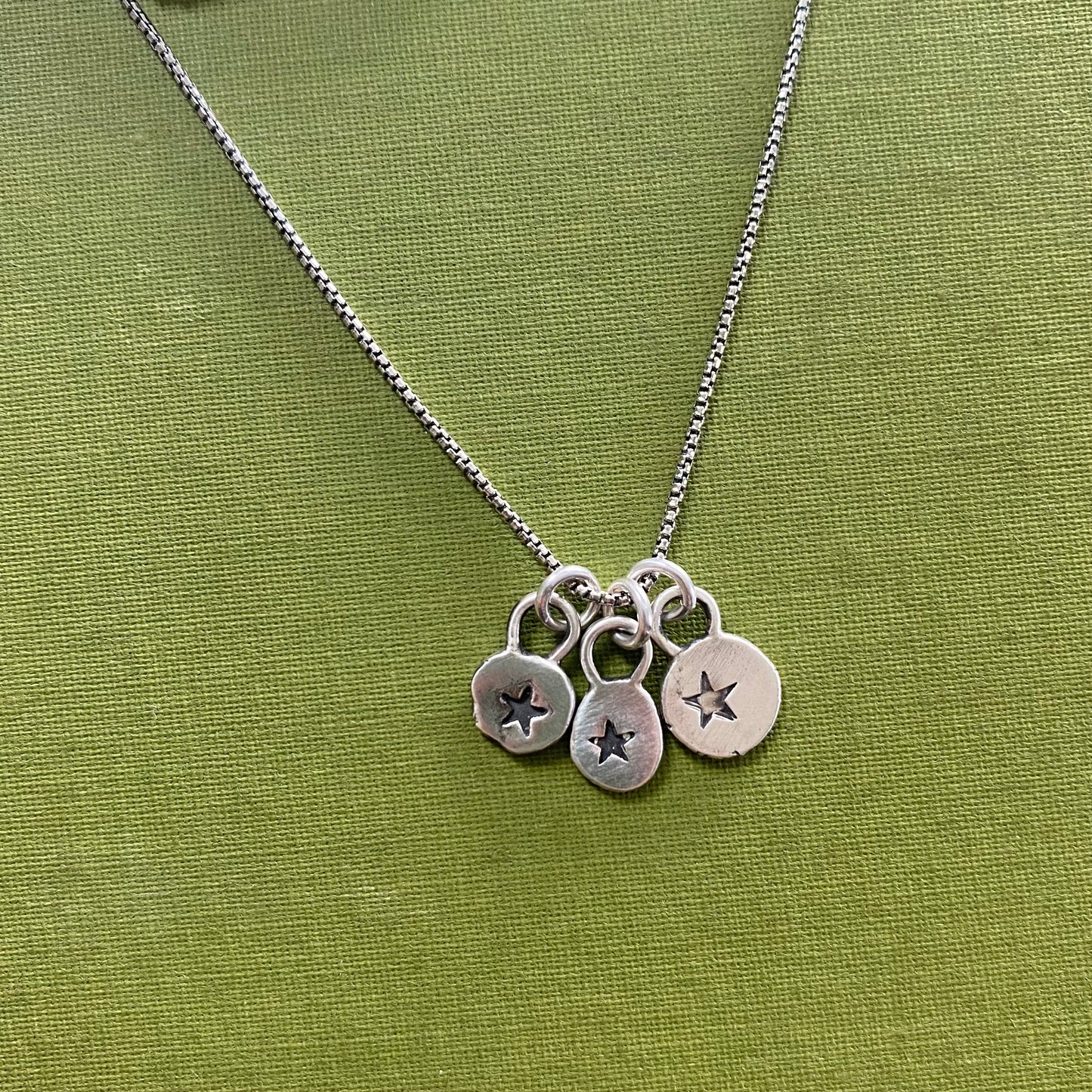 3 Star Sterling Silver Charm Necklace