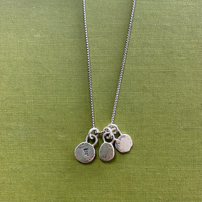 3 Star Sterling Silver Charm Necklace