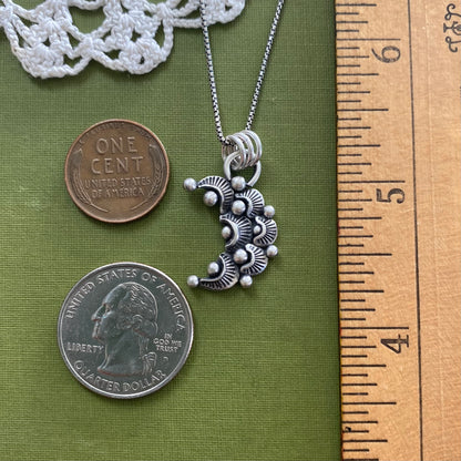 Sterling Silver Scalloped Moon Pendant