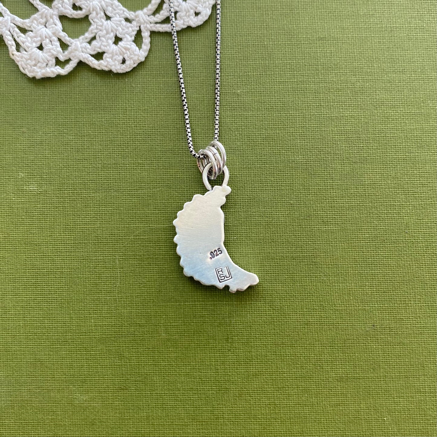 Sterling Silver Flower Moon Pendant