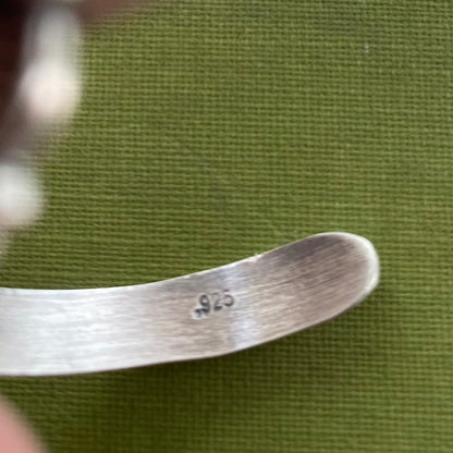 Orange Dendritic Agate Cuff Bracelet