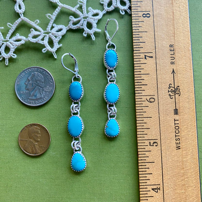 Sonoran Gem Turquoise 3 Drop Earrings
