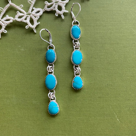 Sonoran Gem Turquoise 3 Drop Earrings