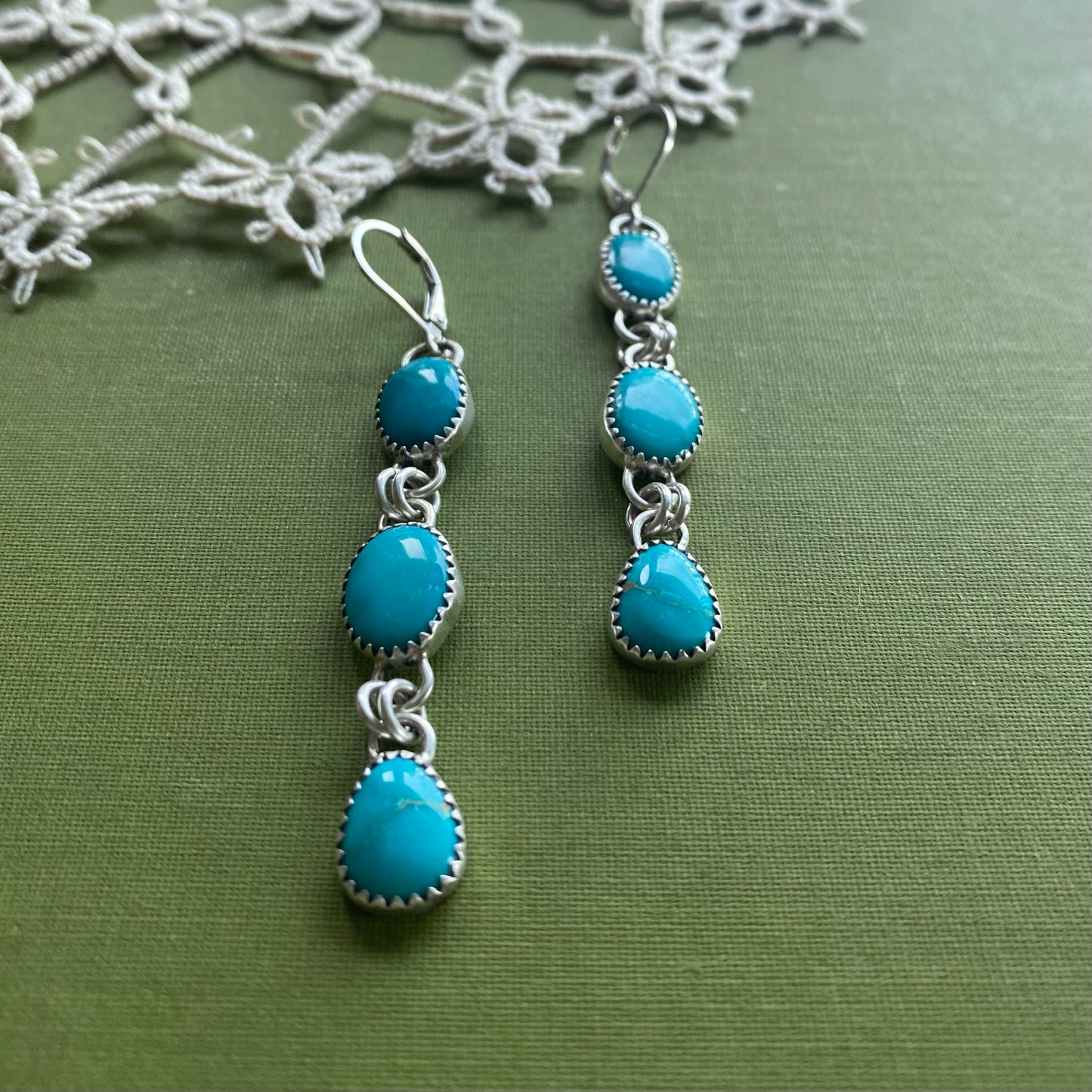 Sonoran Gem Turquoise 3 Drop Earrings