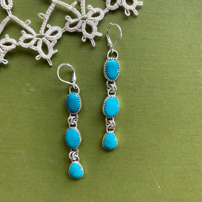 Sonoran Gem Turquoise 3 Drop Earrings