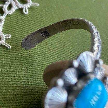 Square Blue Bird Turquoise Cuff Bracelet