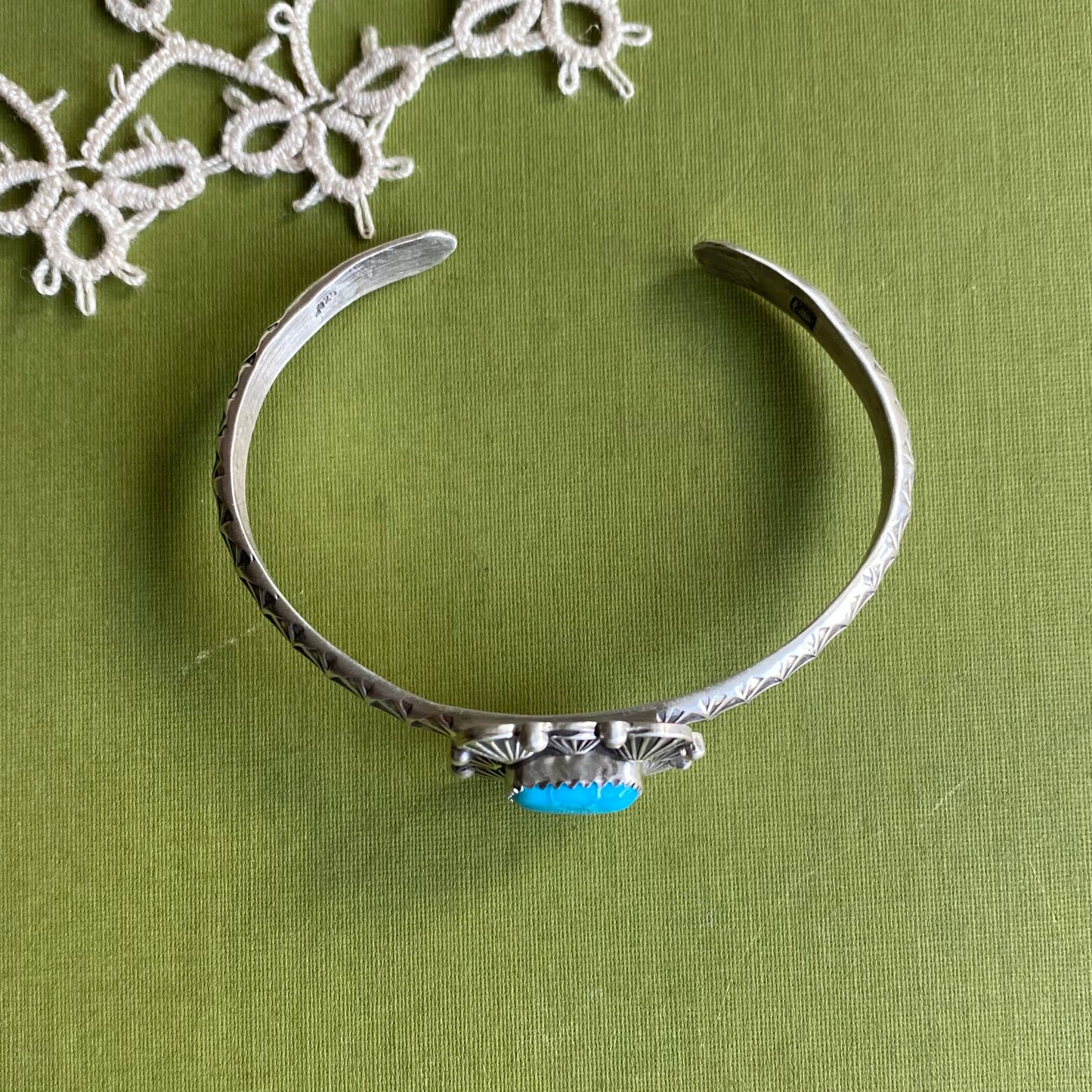 Square Blue Bird Turquoise Cuff Bracelet