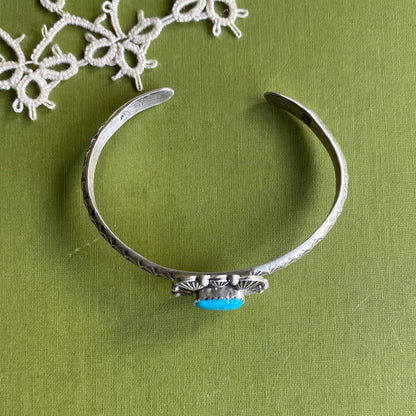 Square Blue Bird Turquoise Cuff Bracelet
